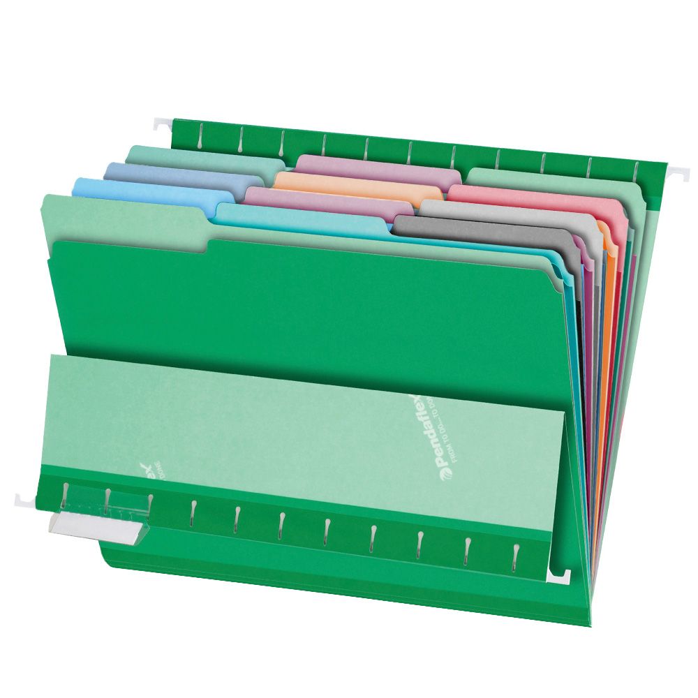 Interior File Folders, 1/3-Cut Tabs: Assorted, Letter Size, Bright Green, 100/Box Interior File Folders, 1/3-Cut Tabs: Assorted, Letter Size, Bright Green, 100/Box
