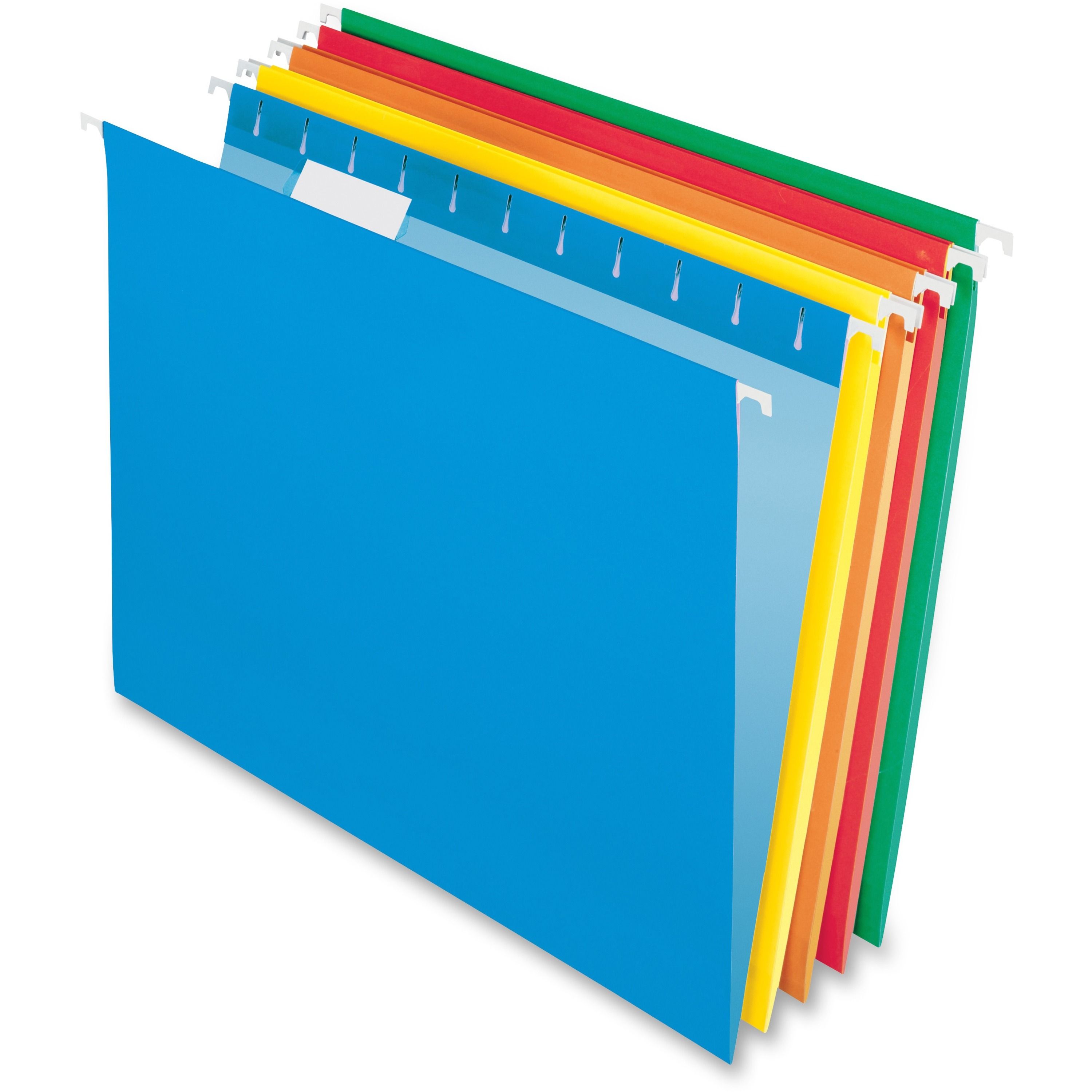 Pendaflex Assorted Colored Letter-Size Recycled Hanging Folders [with 1/5 Cut Tabs, Kraft Interior] - 25/Box