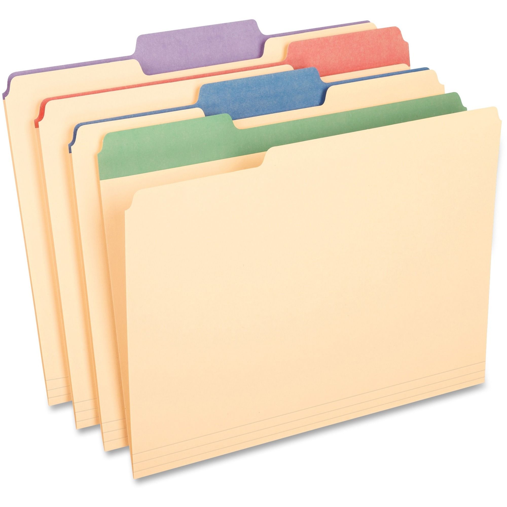 Pendaflex® Manila File Folders with Colored 1/3-Cut Tabs [Letter-Size] - 50/Box Image 1