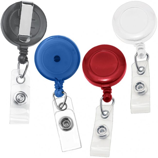 Round Retractable Badge Reels (Pack of 100)