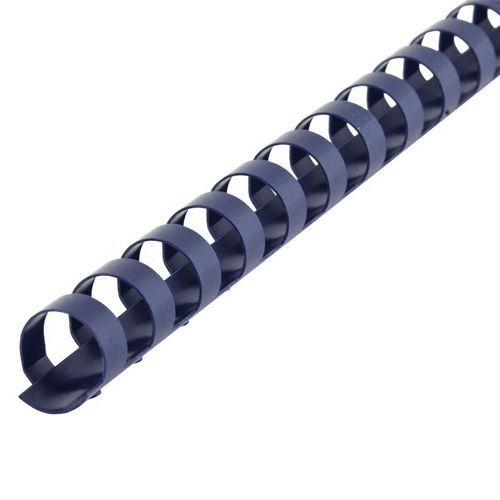 A single Navy Plastic Binding Comb lies at an angle, showing its flexible spine and evenly spaced rectangular loops designed for securely binding documents.
