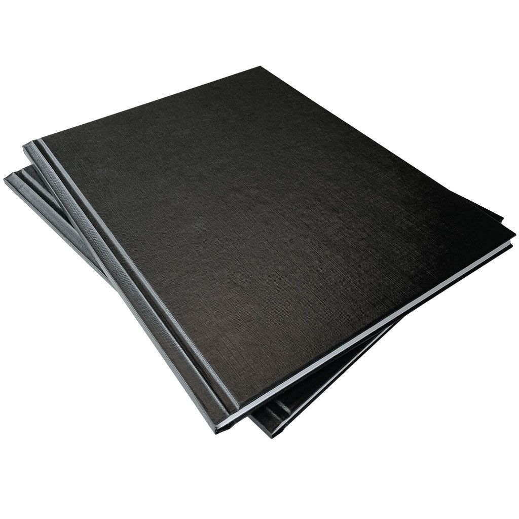 Coverbind Hardcover Thermal Binding Covers in black with a textured finish, designed for securely binding documents with a professional appearance.