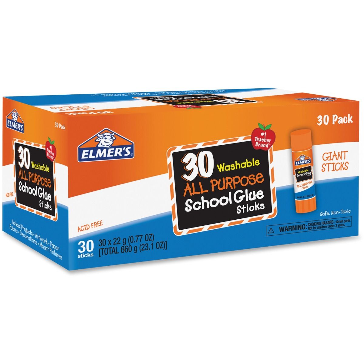 Elmer's Washable All-Purpose .77oz School Glue Sticks (E599) [Clear, 30/Box] Image 1