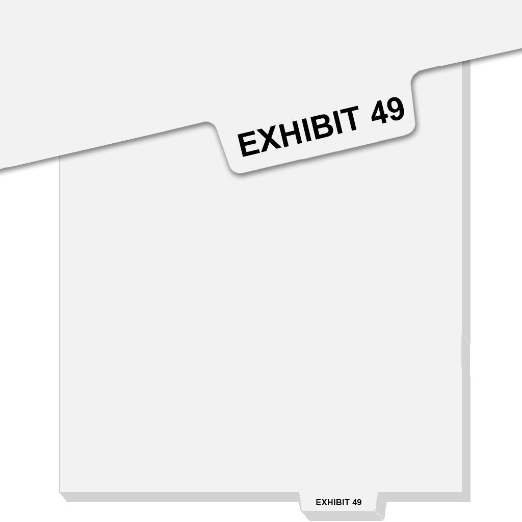 "EXHIBIT 49" Uncollated Avery Style Bottom Tabs [Letter Size] (25/bag)