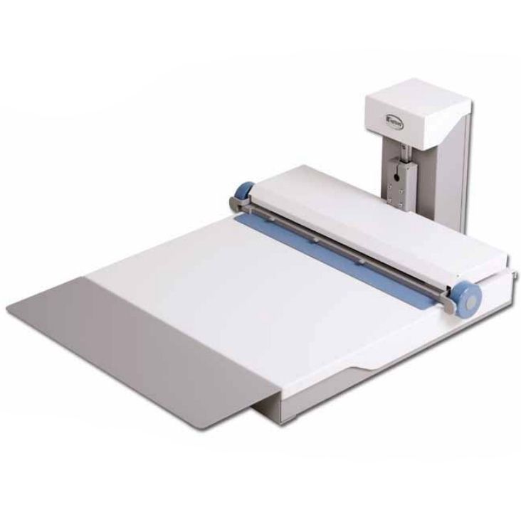 The Fastbind FotoMount F42™ Lay-Flat Photobook Binding Machine features a vertical press and spacious work surface designed for creating premium lay-flat photo books and flush-mount albums.