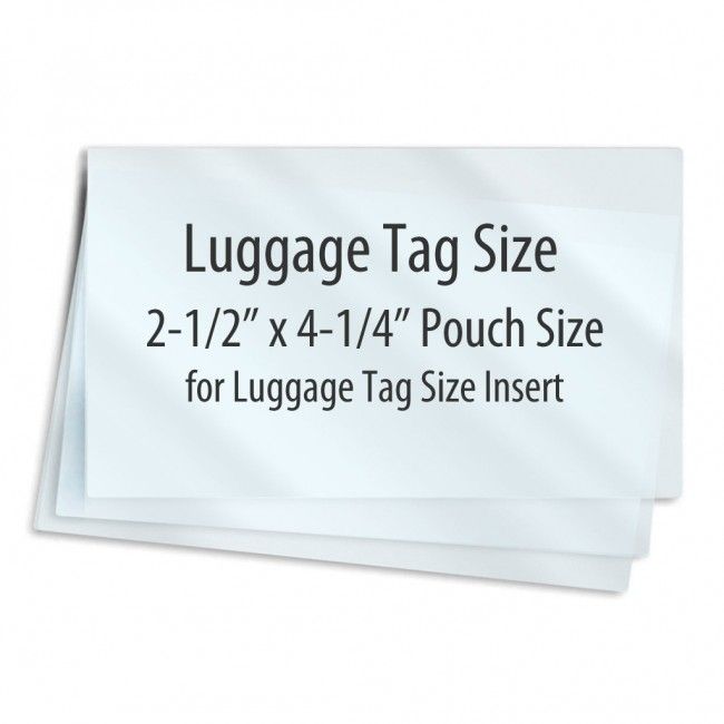 4 ¼" x 2 ½" Luggage Tag Gloss Pouches [7 Mil, No Slot] (100/Bx) Item#01120652LN