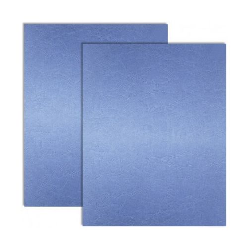 Two Bold Blue Embossed Grain Paper Covers with a textured finish, placed slightly overlapping each other.