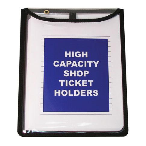Black Trim Gusseted Expandable Vinyl Job Ticket Holders (Pack of 15)