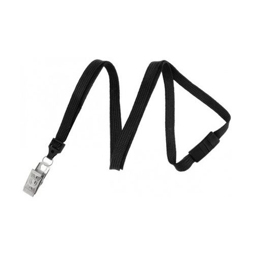Standard Flat Braid Lanyard With Bull Dog Clip [Break-Away] (Box of 100) Image 1