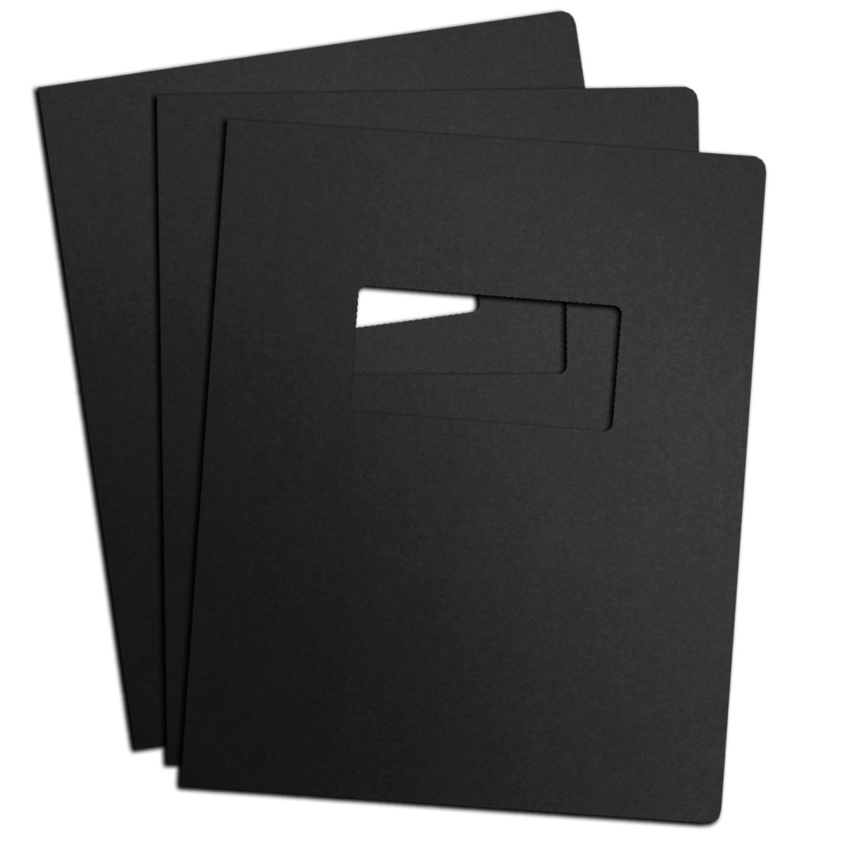 8.5" x 11" Black Linen Report Covers [With Window, Square Corners] (100/Pk [50 Window, 50 No Window])