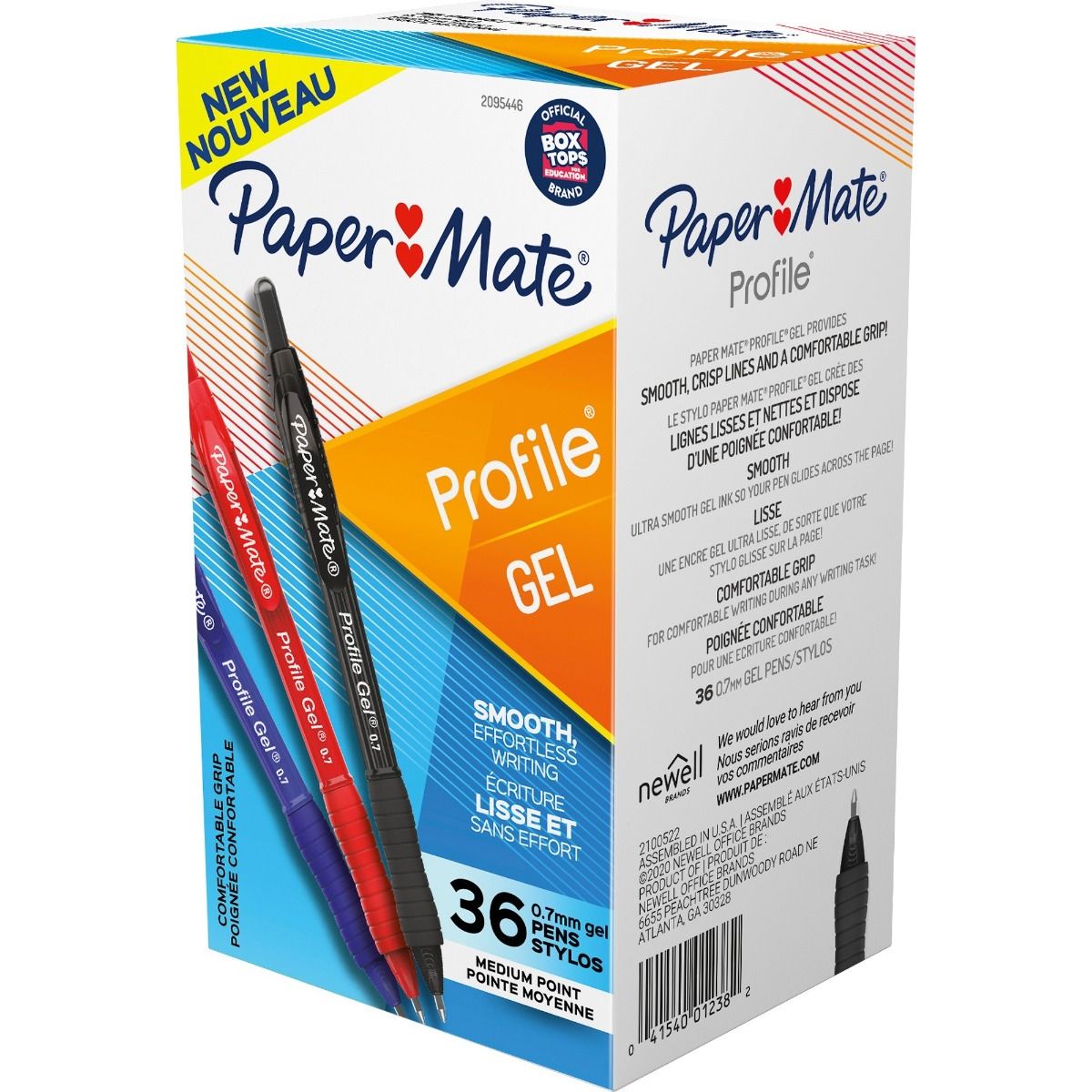 Paper Mate Profile Gel 0.7mm Retractable Gel Pen (2095446) [Assorted Colors, 36/Box] Image 1