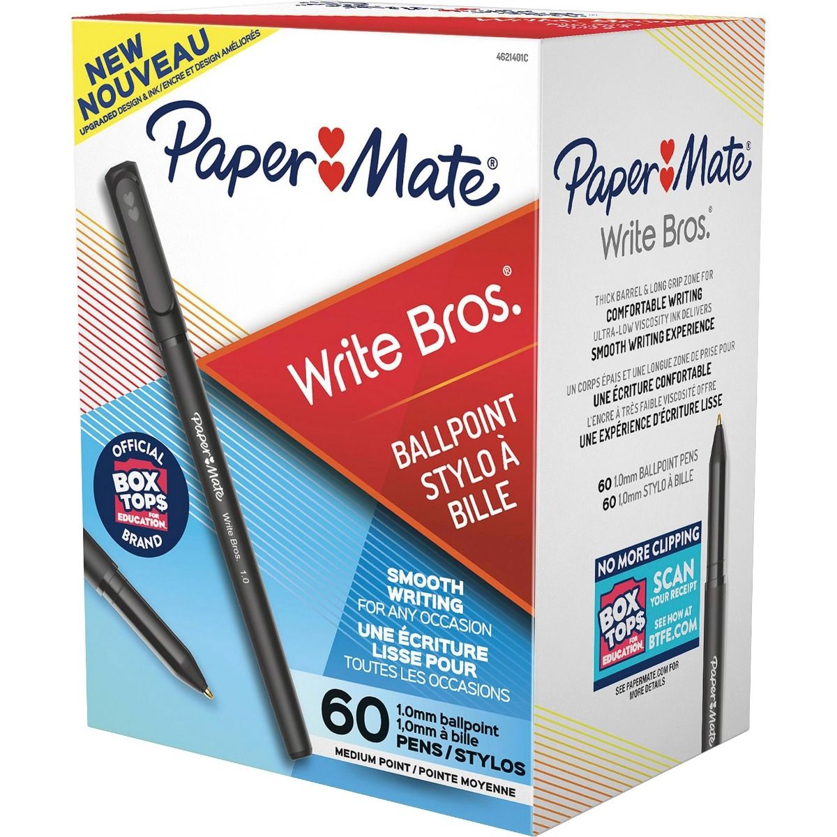 Paper Mate Write Bros. 1mm Ballpoint Black Stick Pens  (4621401C) - 60/Box