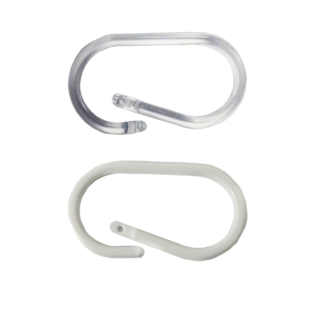 Two Plastic Oval Snap Lock Binding Rings, one clear and one white, are displayed against a white background to show their interlocking peg-and-hole closure design.