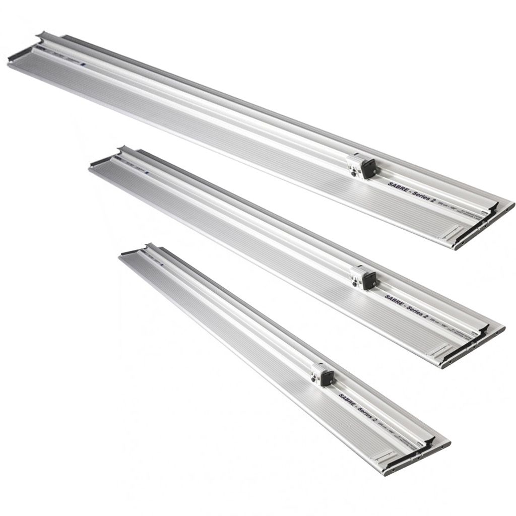 The Keencut Sabre-2 Cutter Bars are shown in multiple lengths, featuring a durable aluminum base with integrated cutting head.