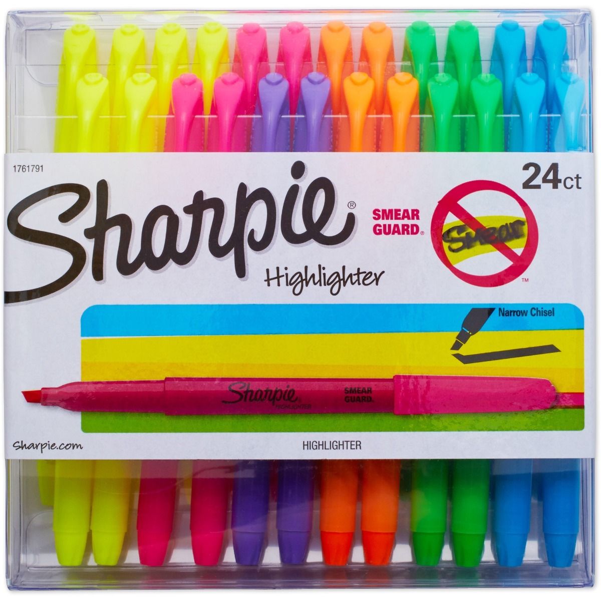 Sharpie Chisel Tip Highlighters (1761791) [Smear Guard, Asstd. Colors, 24/Pack] Image 1