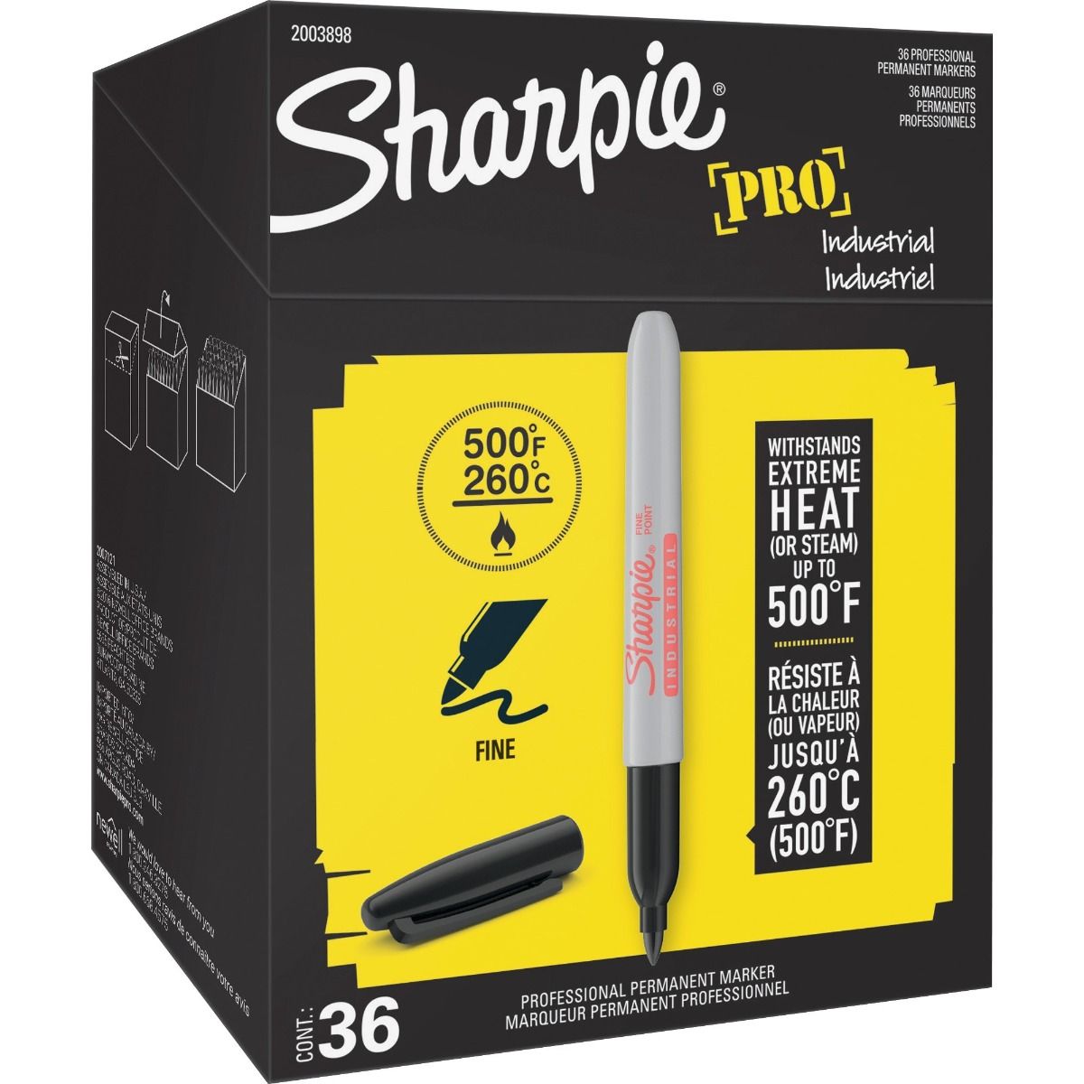Sharpie Industrial Pro Black Permanent Markers (2003898)[Fine Point, 36/Pack] Image 1