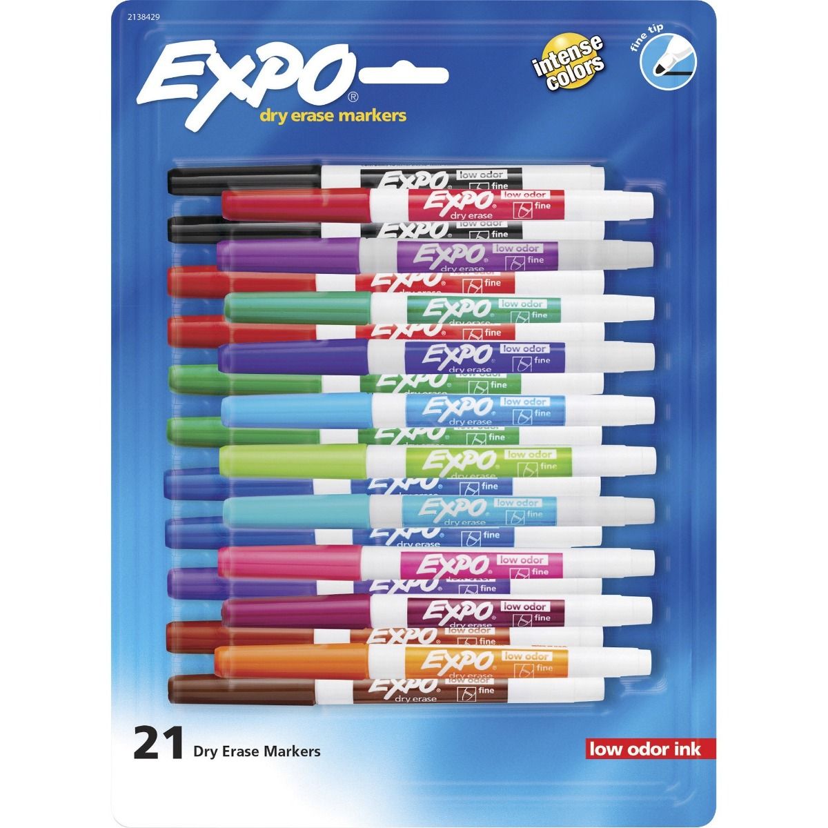 Expo Low-Odor Dry Erase Fine Tip Markers (2138429) [Assorted Colors,  21/Pack] Image 1