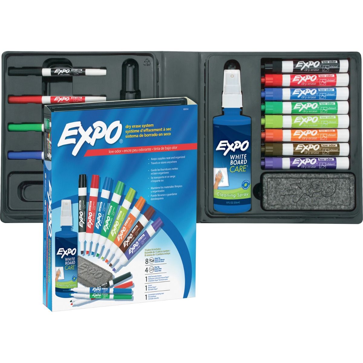 Expo Low-Odor Dry-erase Marker Kit (80054) [15-Piece Set] Image 1