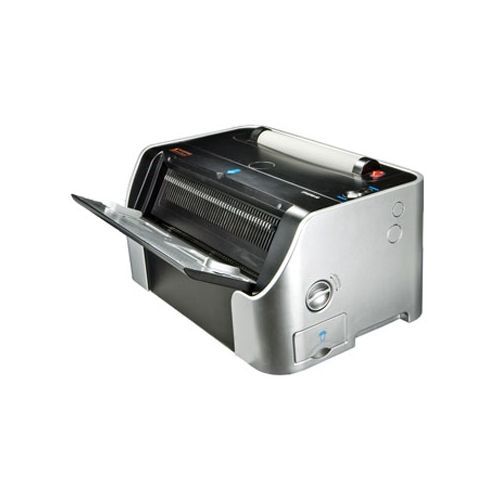 A Tamerica Office Pro-46E Plastic Spiral Coil Binding Machine featuring an electric punch mechanism, an integrated coil inserter, and a durable metal body designed for high-volume document binding.