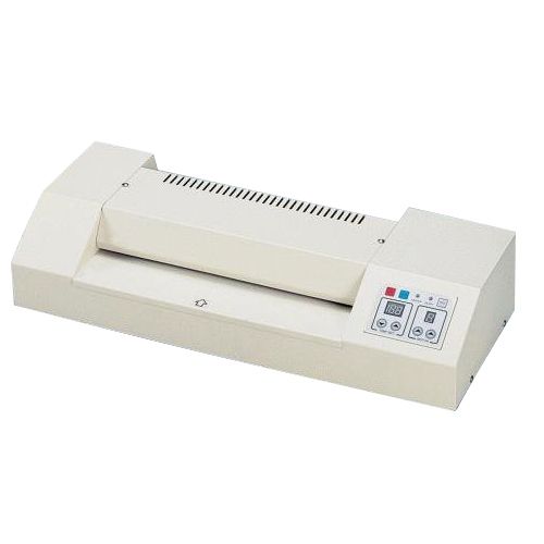 The Tamerica TCC 6000 13" Pouch Laminator features a wide feed opening, vented top cover, with digital displays and buttons on the right side.