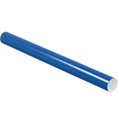 2 x 24 Blue Mailing Tubes with Caps - 50 Per Case
