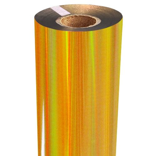 Binding101 12 x 100' Gold Rainbow Iridescent Laminating Toner Foil with 1/2 Core (1 Roll) #GLD-10 (Item#02FF12100GRI)