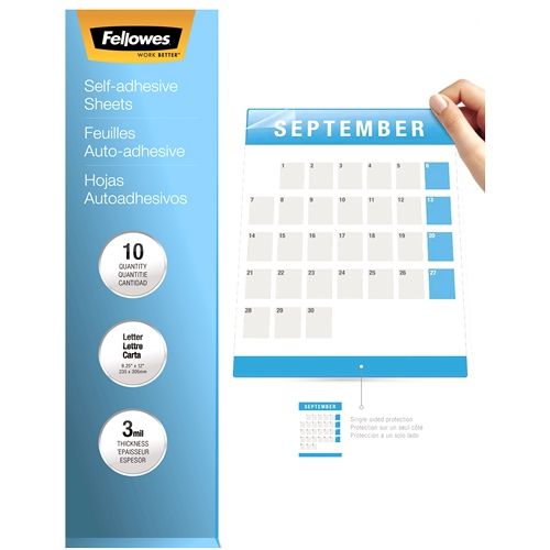 Fellowes Self-Adhesive 3mil 9" x 12" Letter Size Laminating Sheets - Pack of 10  (Discontinued)