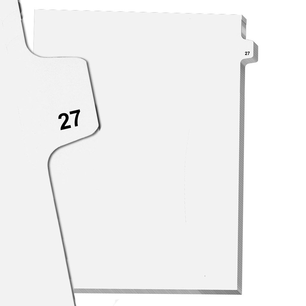 Number Tabs ["27", Side Tabs, Letter Size] (25/bag) Image 1