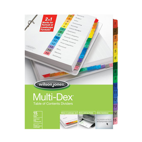 Wilson Jones 15-Tab MultiDex Indexes - W91503B - Clearance Sale Image 1