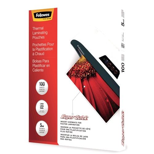Fellowes SuperQuick Letter Size Thermal Laminating Pouches - 100pk Image 1
