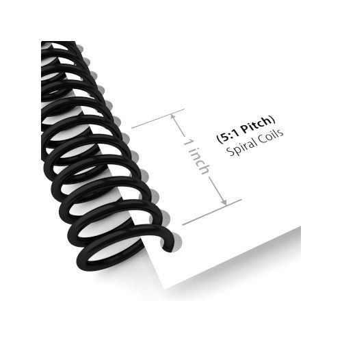 11mm (7/16") Silver Spiral Plastic Coils [12" Long, 5:1 Pitch, 90 Sheet Capacity (approx)] (100/Box)
