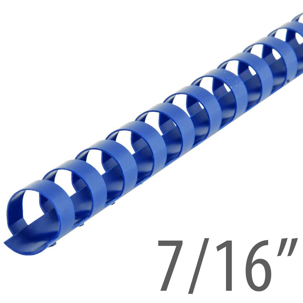 7/16" Blue Plastic Binding Combs (100/Bx) Item#13716BLUE