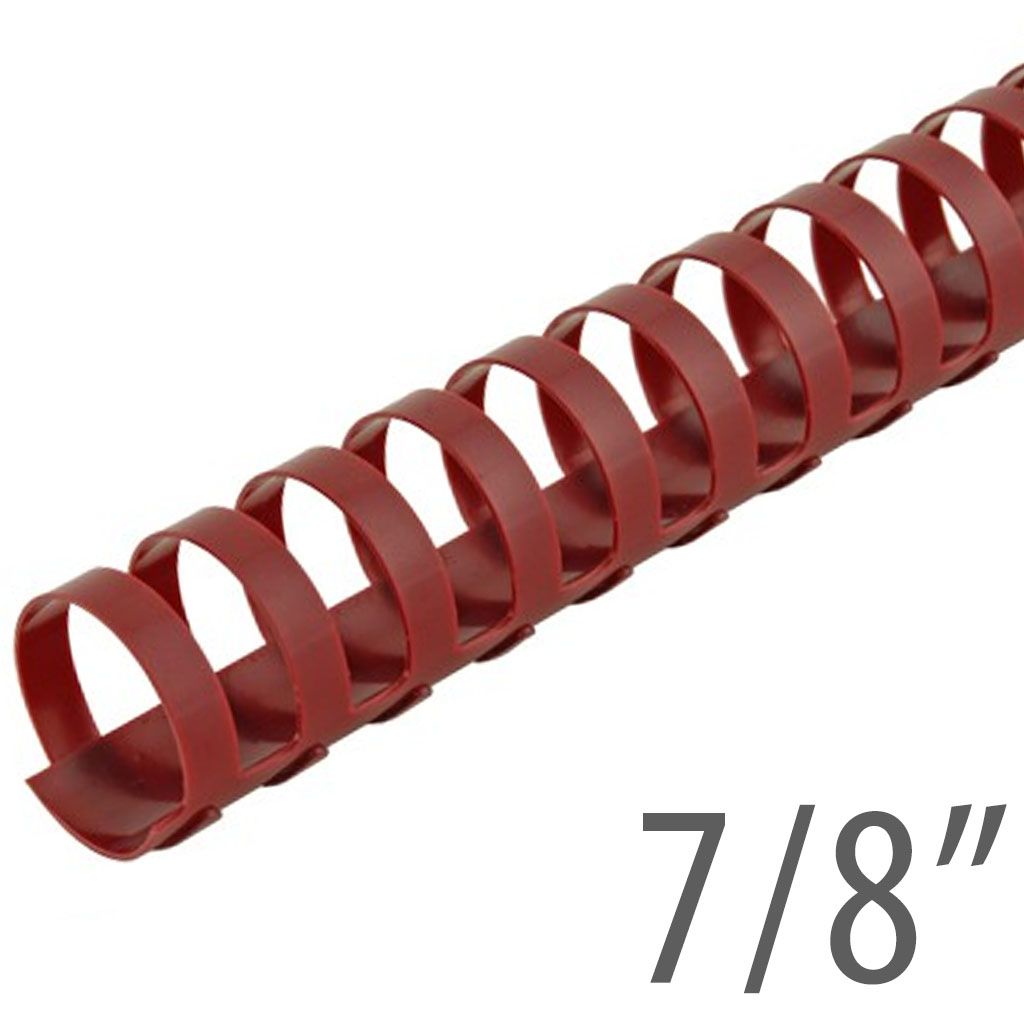 7/8" Maroon Plastic Binding Combs (100/Bx) Item#13078MAROO