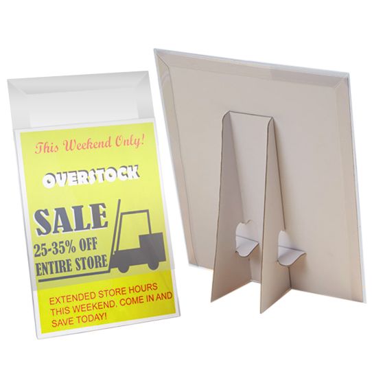 Easel Back Sign Holders with Clear Covers (5 / Pack)