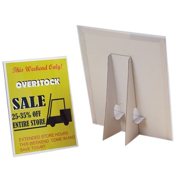 8.5 x 11 Easel Back Sign Holders with Clear Covers Editable Tabletop