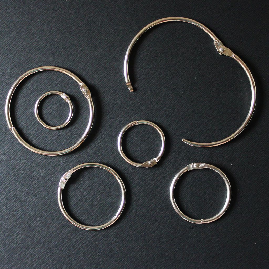 1" Silver Metal Loose Leaf Binding Rings (100/Pk) Item#11MLLBR100