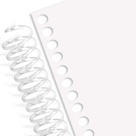 32# Spiral Coil Punched Paper [43 Round Holes, 4:1 Pitch, Letter Size] (1,250 Sheets)