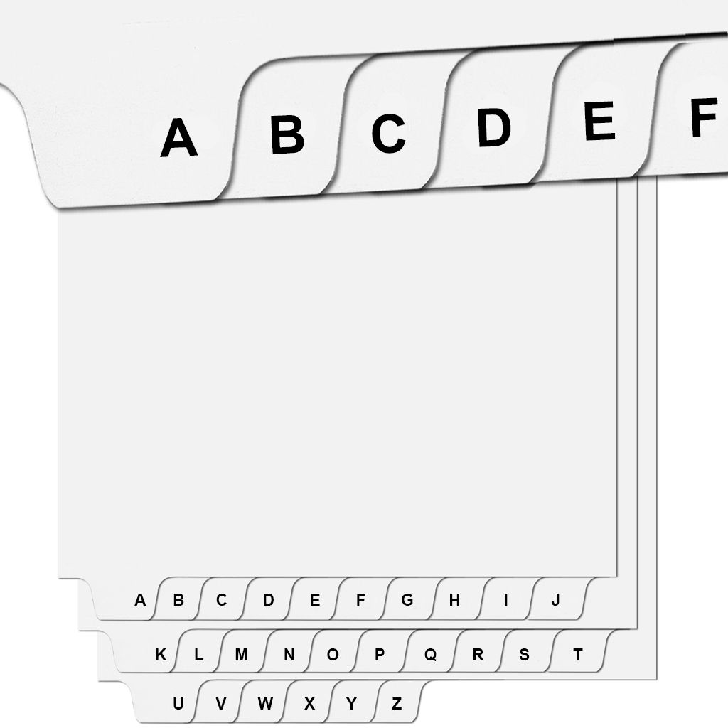 Collated Avery Legal Index Dividers