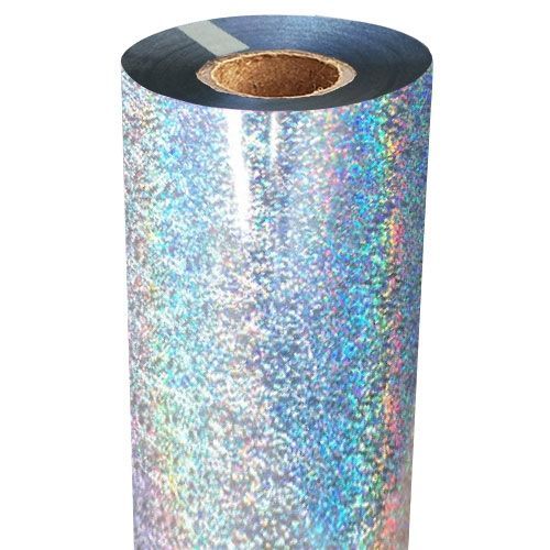8" x 100' Silver Glitter Silver-Underlay Laminating Toner Foil with 1/2" Core (1 Roll) #SIL-25