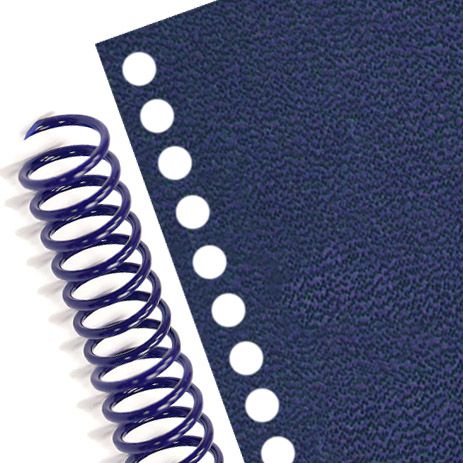 Royal Blue/Navy 8 ½" x 11" Vinyl Report Covers with 43 Holes for Plastic Coil [4:1 (0.248) Pitch] (100pk)