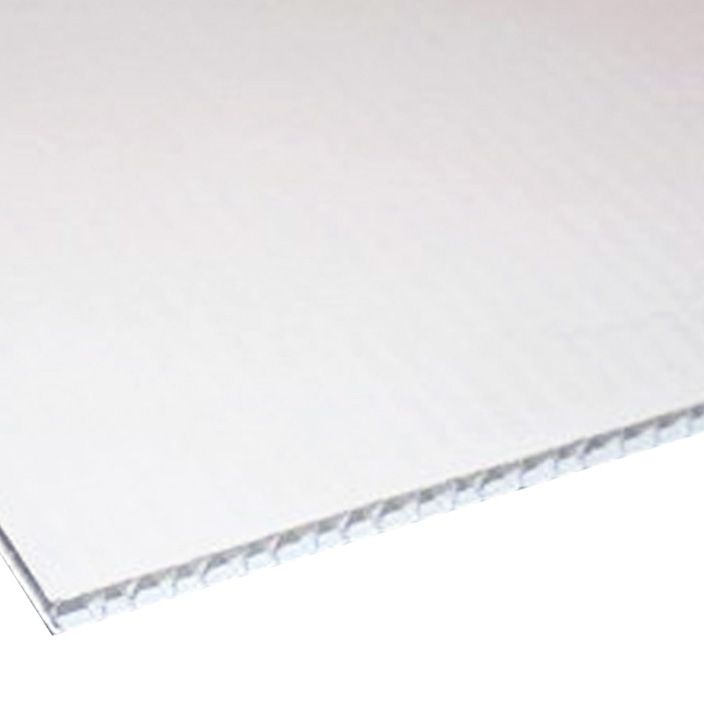 24" x 18" White Plain Corrugated Plastic Boards [4mm Thick] - 10/bx