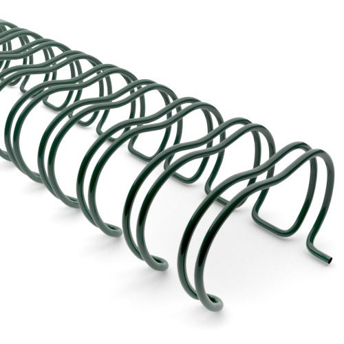 3:1 Forest Green Wire Binding Spine | Twin Loop Metal Binder Supplies with 3:1 Pitch Spacing for Small Books