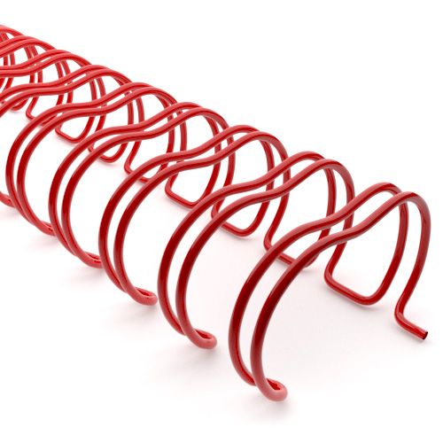 3:1 Red Wire Binding Spine | Twin Loop Metal Binder Supplies with 3:1 Pitch Spacing for Small Books