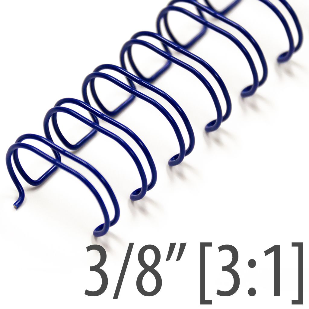 3/8" Blue Wire-O® Binding Supplies [2:1 Pitch] (100/Bx)