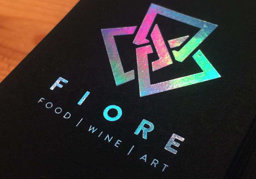 holographic foil on black paper