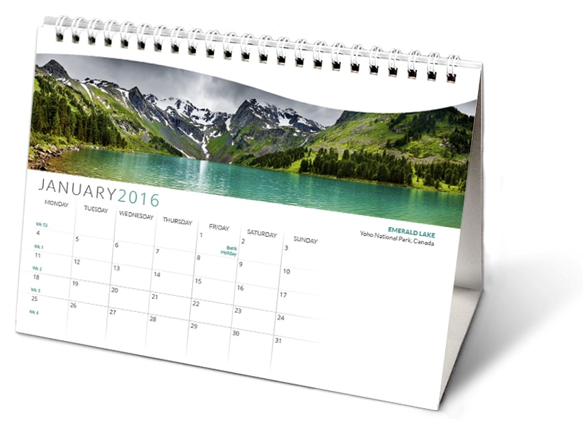 Stand-Up Tent Wire Calendar | Wire Desk Calendar