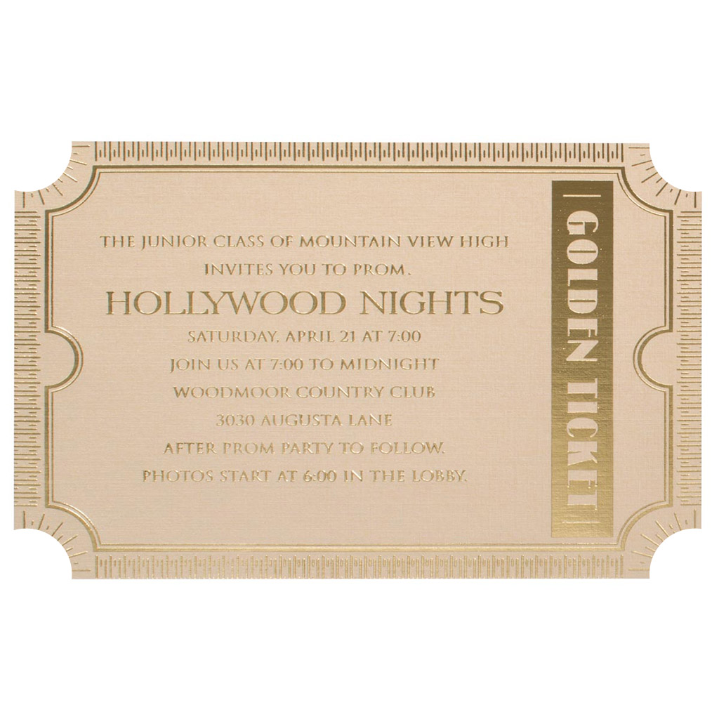 5" x 7" Ticket-Style Invitation (12" x 18" Sheet, 4-Up) Dyna-Cut Flexible Rotary Die