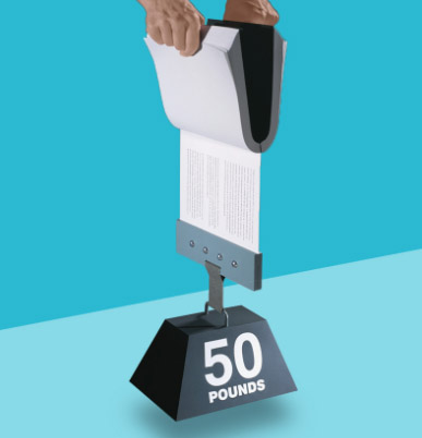 Fastback bound documents can withstand more than 50 pounds of pull, demonstrating exceptional durability.