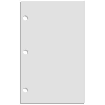 3-Hole punched legal-size sheet for binder, perfect for organizing and storing documents.