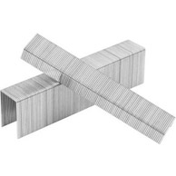 A close-up image of two stacks of metal staples crossed over each other.